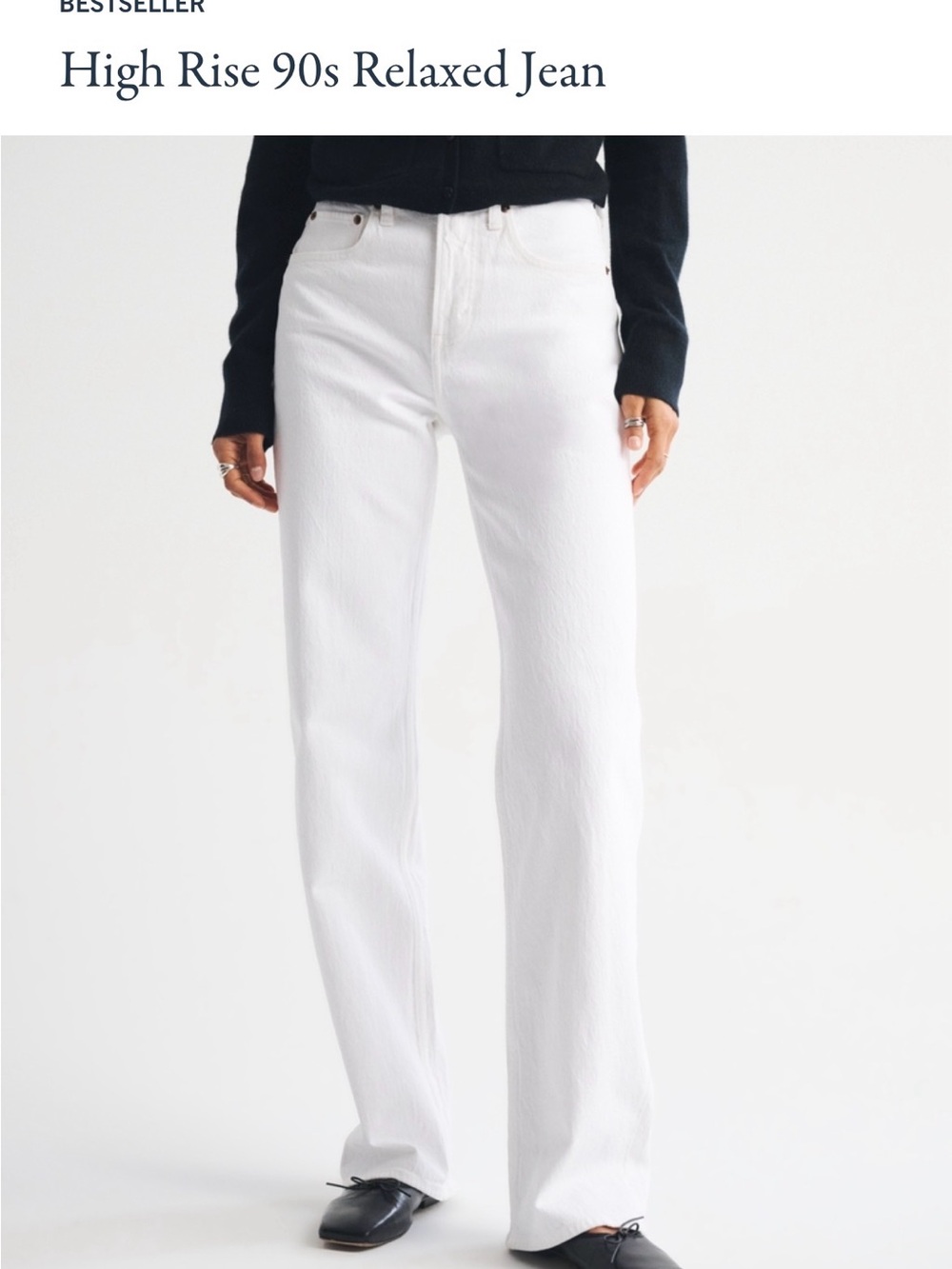 Abercrombie High-Rise 90s Relaxed Jean - White (Size 27 Regular) - Picture 2 of 8